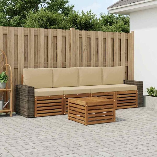 Venkovní pohovková souprava 5 ks Přirozená a Béžová 3384009