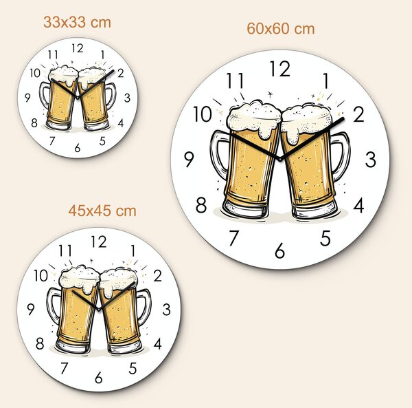 DUBLEZ | Nástěnné hodiny - Čas na pivo | UV tisk, Premium