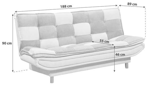 ROZKLÁDACÍ POHOVKA, textil, kompozitní dřevo, modrá, barvy stříbra, tmavě šedá MID.YOU - Rozkládací pohovky, Online Only