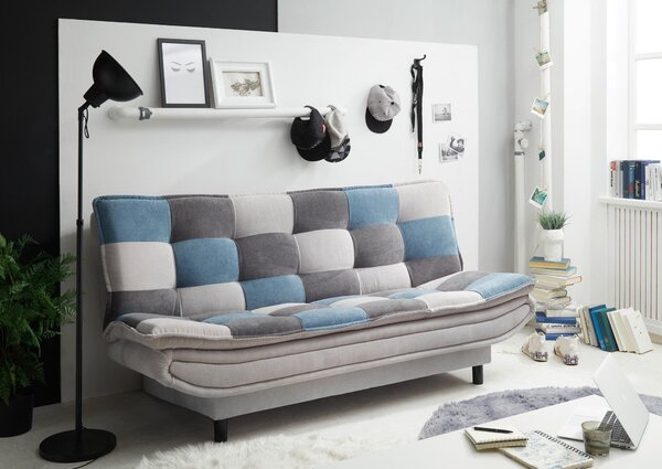 ROZKLÁDACÍ POHOVKA, textil, kompozitní dřevo, modrá, barvy stříbra, tmavě šedá MID.YOU - Rozkládací pohovky, Online Only