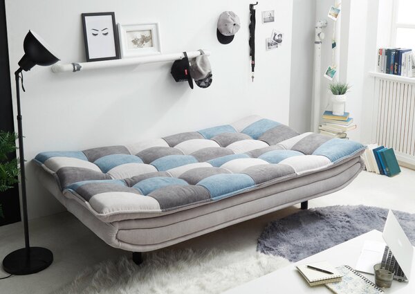 ROZKLÁDACÍ POHOVKA, textil, kompozitní dřevo, modrá, barvy stříbra, tmavě šedá MID.YOU - Rozkládací pohovky, Online Only