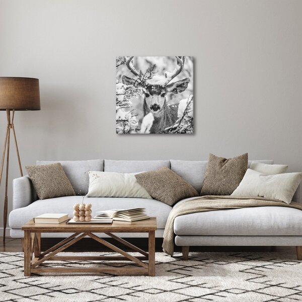Obraz - Jelen v zimě (30x30 cm)