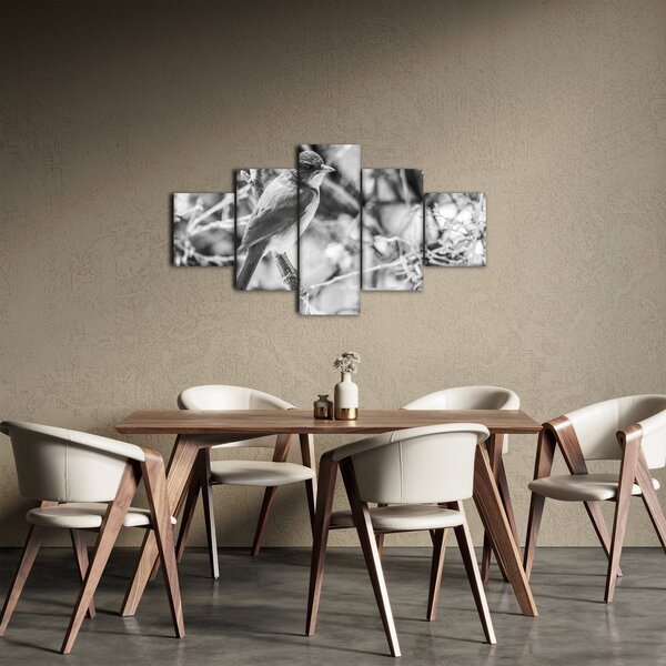 Obraz - Modrý pták v zimě (125x70 cm)