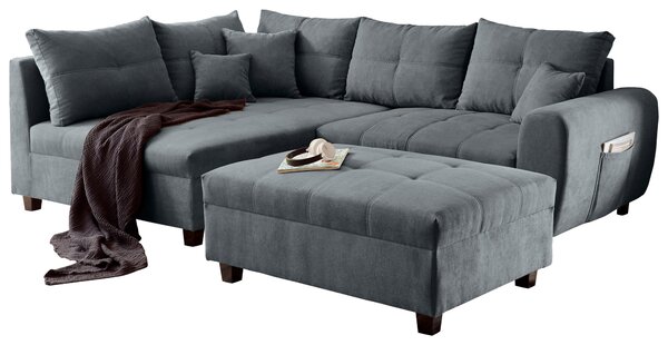 ROHOVÁ SEDAČKA, textil, kompozitní dřevo, antracitová MID.YOU - Sedací soupravy, Online Only