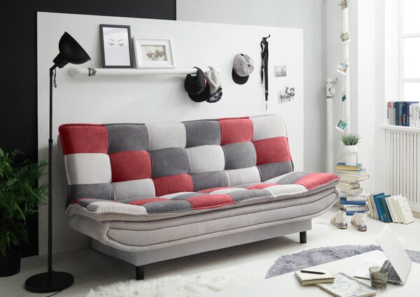 ROZKLÁDACÍ POHOVKA, textil, kompozitní dřevo, barvy stříbra, bobulová, tmavě šedá MID.YOU - Rozkládací pohovky, Online Only
