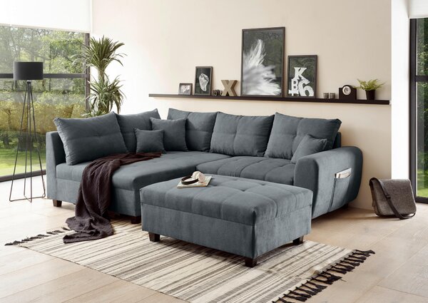 ROHOVÁ SEDAČKA, textil, kompozitní dřevo, antracitová MID.YOU - Sedací soupravy, Online Only
