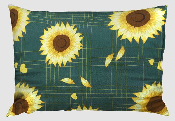 Krepové povlecení mikro prodloužené LUMA šedé 140x220 cm kvetiny