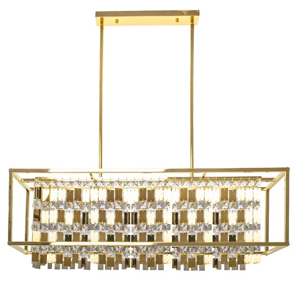 TooLight Závěsná křišťálová lampa QUADRA zlatá