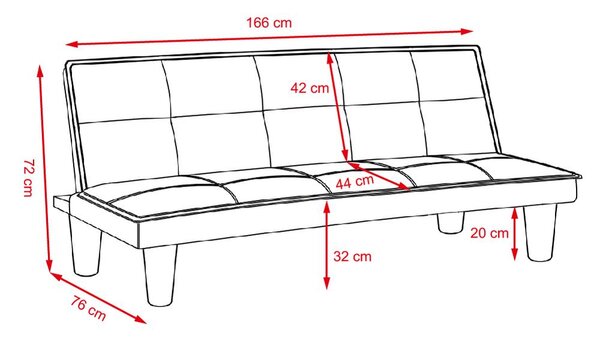 Rozkládací sofa/postel SVANTE - Šedá