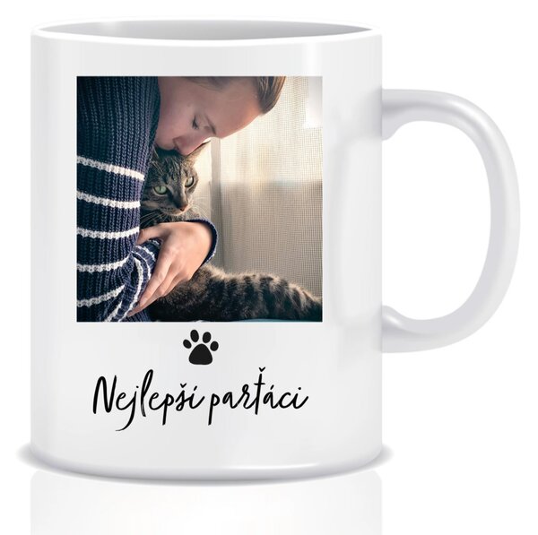 Personalizovaný klasický bílý hrníček - fotografie s mazlíčkem