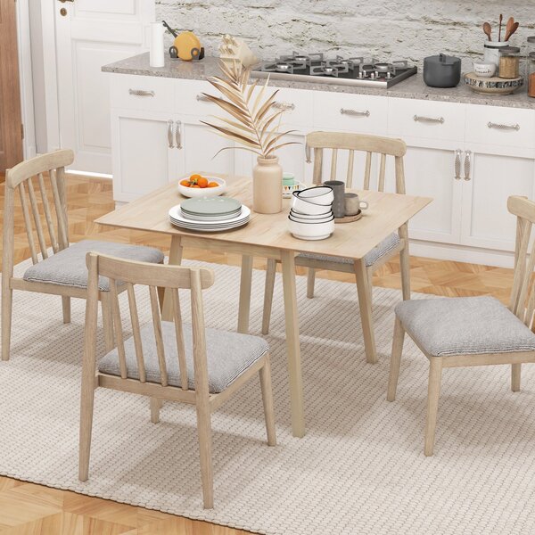 HOMCOM Skládací Jídelní Stůl pro 2-4 Osoby, Skládací Stůl v Rustikálním Stylu pro Malé Prostory, Kuchyň, Jídelnu 110 x 86 x 75 cm Přírodní | Aosom