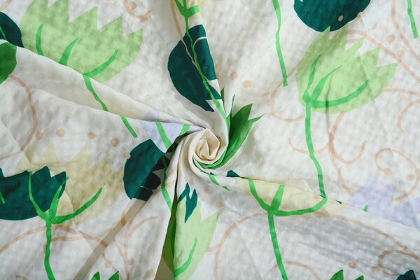 Krepové povlecení mikro BASIC TULIPA mlécné 140x200 cm kvetiny