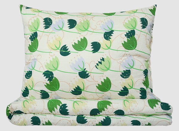Krepové povlecení mikro BASIC TULIPA mlécné 140x200 cm kvetiny