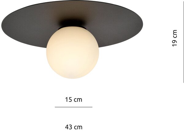 Emibig Solar stropní světlo 1x10 W černá-opálová 1127/1