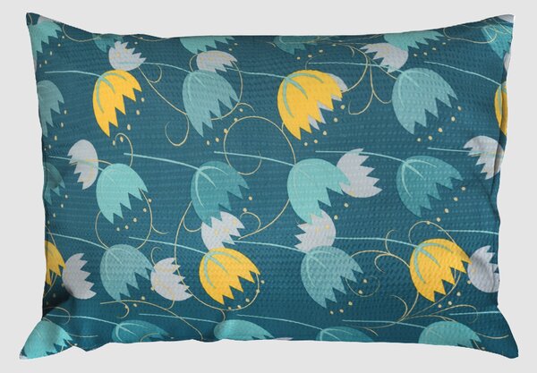 Krepové povlecení mikro BASIC TULIPA petrolejové 140x200 cm kvetiny