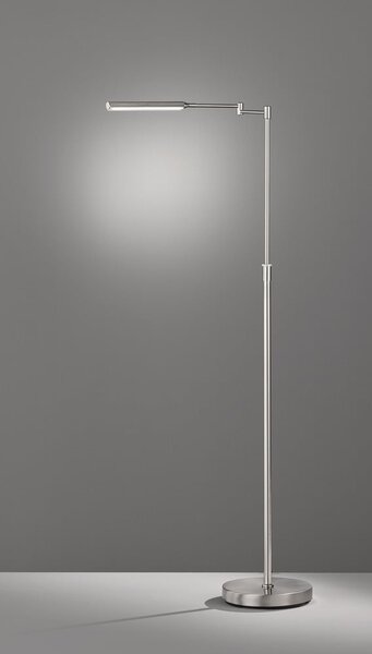 LED stojací lampa ve stříbrné barvě s kovovým stínidlem (výška 130 cm) Nami – Fischer & Honsel