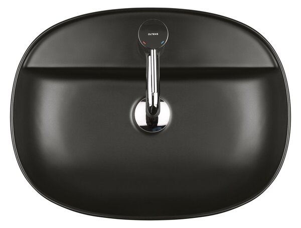 Oltens Hamnes umyvadlo 51x39 cm oválné na pult černá 41313300