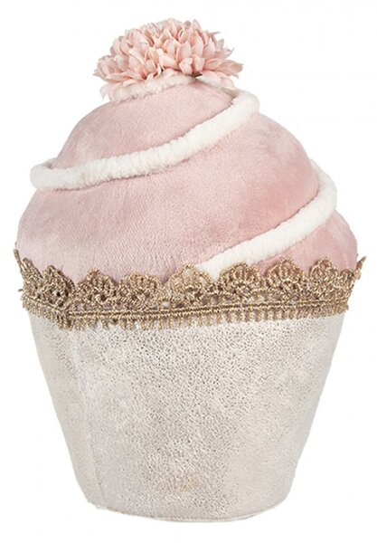 Růžový cupcake – textilní dekorace – 11x16 cm