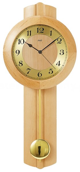 Kyvadlové nástěnné hodiny 5165/16 AMS řízené rádiovým signálem, olšové