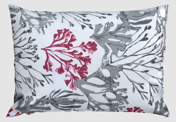 Krepové povlecení prodloužené HERBA vínové 140x220 cm listy
