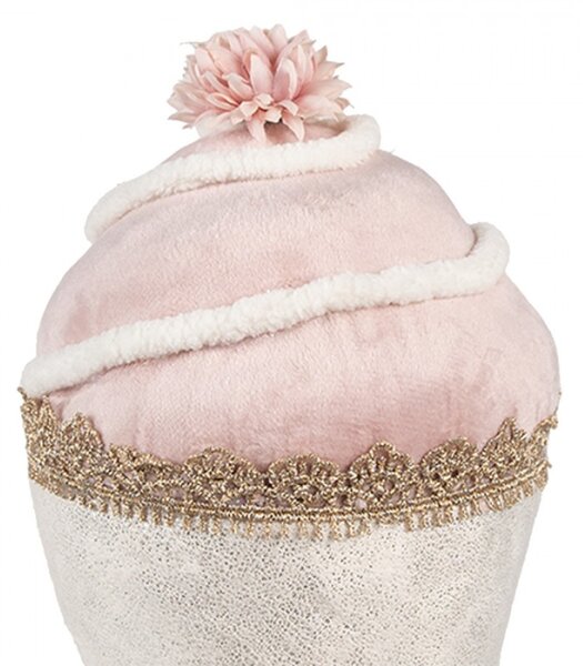 Růžový cupcake – textilní dekorace – 11x16 cm