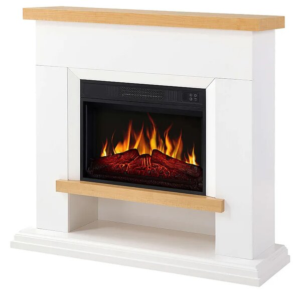 Elektrický krb ArtiFlame Shelford AF23S Elektrický krb s topením 18kW Realistický 3D efekt plamene LED osvětlení Dálkové ovládání Časovač Bílý