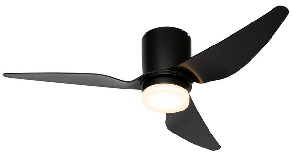 Stropní ventilátor černý 123 cm vč. LED stmívatelný s dálkovým ovládáním - Patty