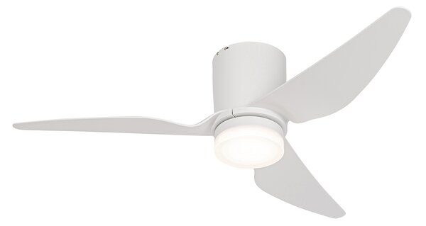 Stropní ventilátor bílý 123 cm vč. LED stmívatelný s dálkovým ovládáním - Patty