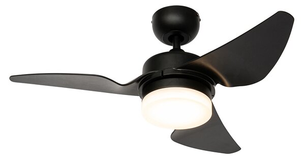 Stropní ventilátor černý 86,7 cm vč. LED stmívatelný s dálkovým ovládáním - Yuki