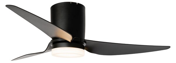 Stropní ventilátor černý 123 cm vč. LED stmívatelný s dálkovým ovládáním - Patty