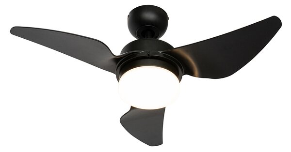 Stropní ventilátor černý 86,7 cm vč. LED stmívatelný s dálkovým ovládáním - Yuki