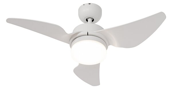 Stropní ventilátor bílý 86,7 cm vč. LED stmívatelný s dálkovým ovládáním - Yuki