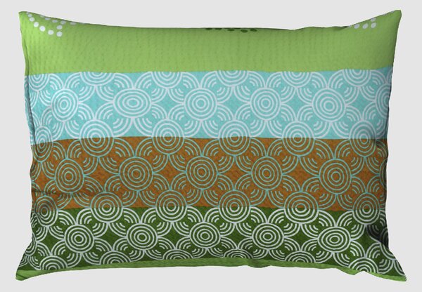 Krepové povlecení prodloužené ALOSA zelené 140x220 cm kvetiny;abstrakce;geometrické tvary