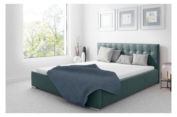 Čalouněná postel Soffio s úložným prostorem modrá 160 x 200