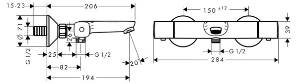 Hansgrohe Ecostat, Umyvadlo, Chrom