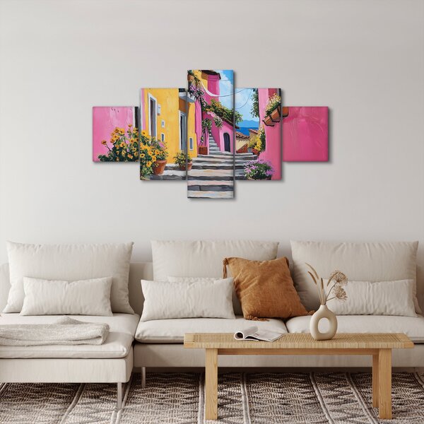 Obraz - Růžová ulička (125x70 cm)