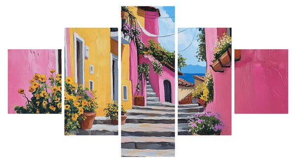 Obraz - Růžová ulička (125x70 cm)