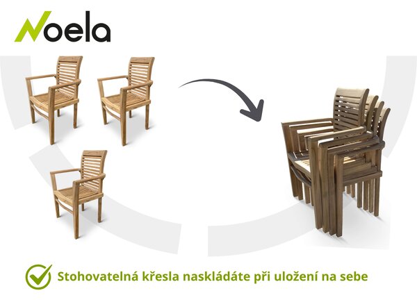 Noela Zahradní teakový set 1+4 pro 4 osoby Garden III