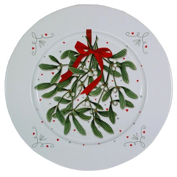 Talíř dekorační kovový Jmelí 33 cm 2000320