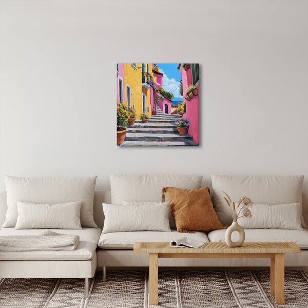 Obraz - Růžová ulička (30x30 cm)
