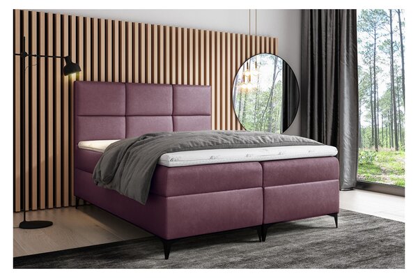 Designové čalouněná postel Fiza s úložným prostorem fialová 160 x 200 + topper zdarma