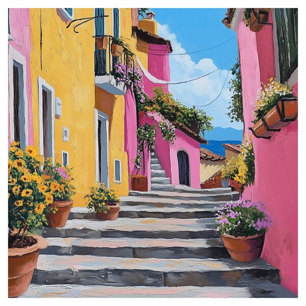 Obraz - Růžová ulička (30x30 cm)