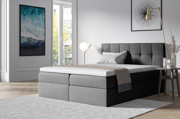 Stylová manželská postel s úložným prostorem RECIVIO šedá 160 x 200