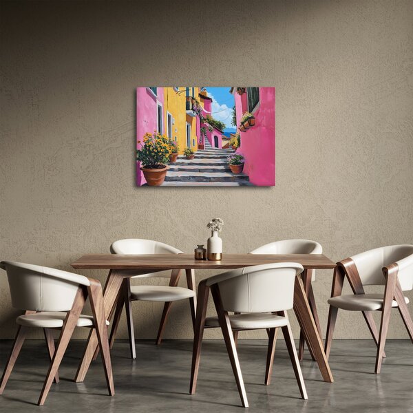 Obraz - Růžová ulička (70x50 cm)