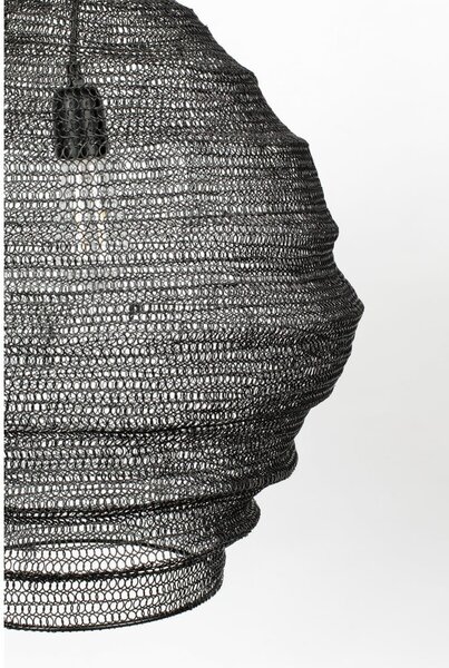 Černé závěsné svítidlo White Label Lena, ø 48 cm