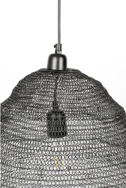 Černé závěsné svítidlo White Label Lena, ø 48 cm