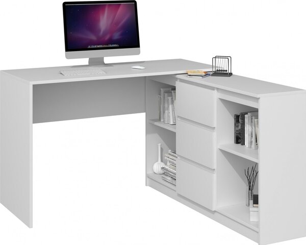 Topeshop 2D3S BIEL, Bílá, 3 zásuvka/zásuvek, Dřevotřískové desky, Jednobarevný, Moderní, Dřevotřískové desky