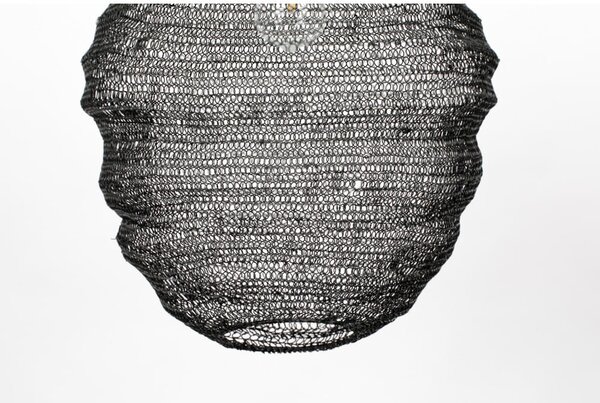 Černé závěsné svítidlo White Label Lena, ø 37 cm