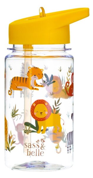 Dětská láhev na vodu s brčkem Sass & Belle Drink Up Safari, 400 ml