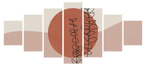 Obraz - Boho listy N⁰1 (210x100 cm)